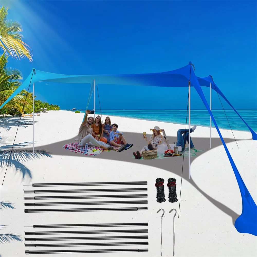 Zelts tangen Strand Baldachin Plane Stahls tangen für Camping Markise Angeln Sonnenschutz Hinterhof Outdoor Schatten tragbare Stütz stab – Detail 1