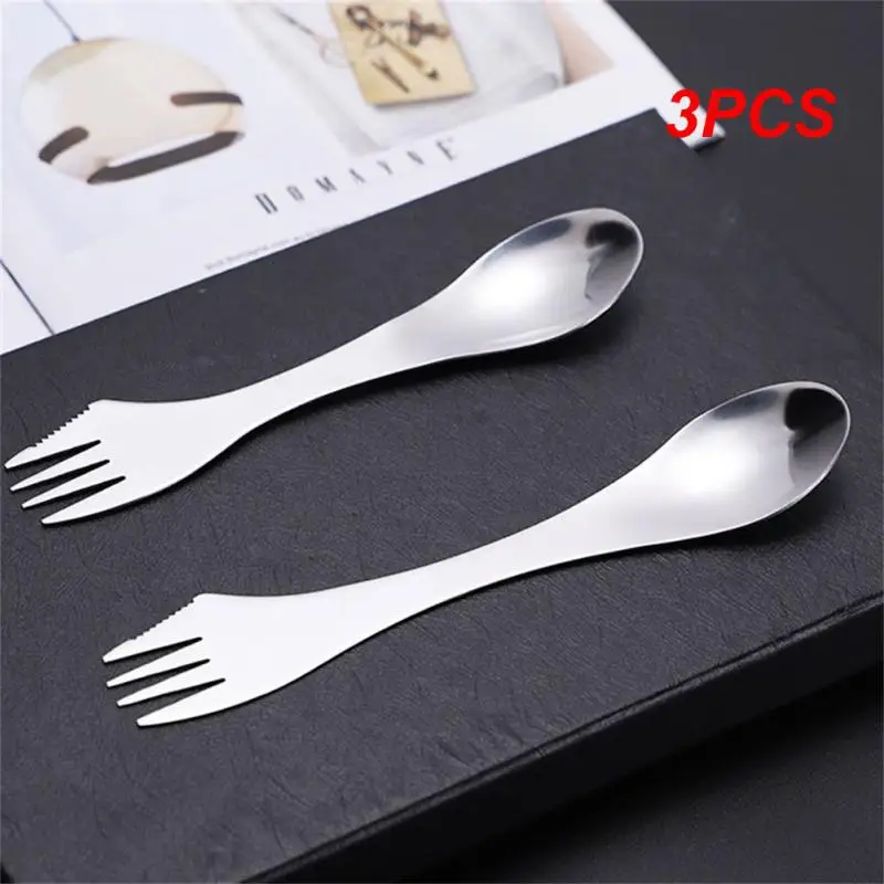 3PCS Spork Titanium Spoon Fork Picnic Traveling Camping Tableware Cookware Spork Ultralight Children Picnic Hiking Equipment