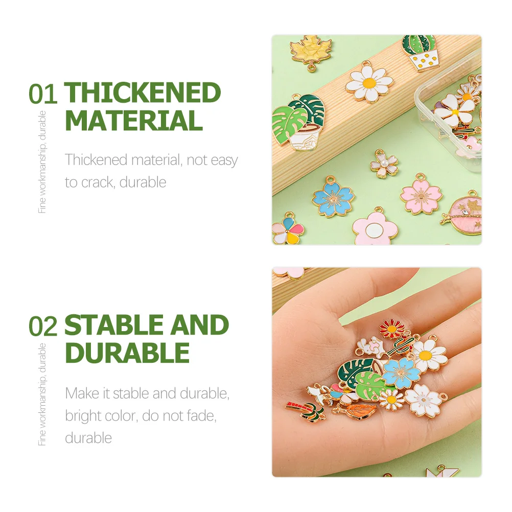 

30 шт. красочные растения, цветочные подвески, подвески из сплава, наборы для изготовления ювелирных изделий «сделай сам», серьги, ожерелья, браслеты, аксессуары