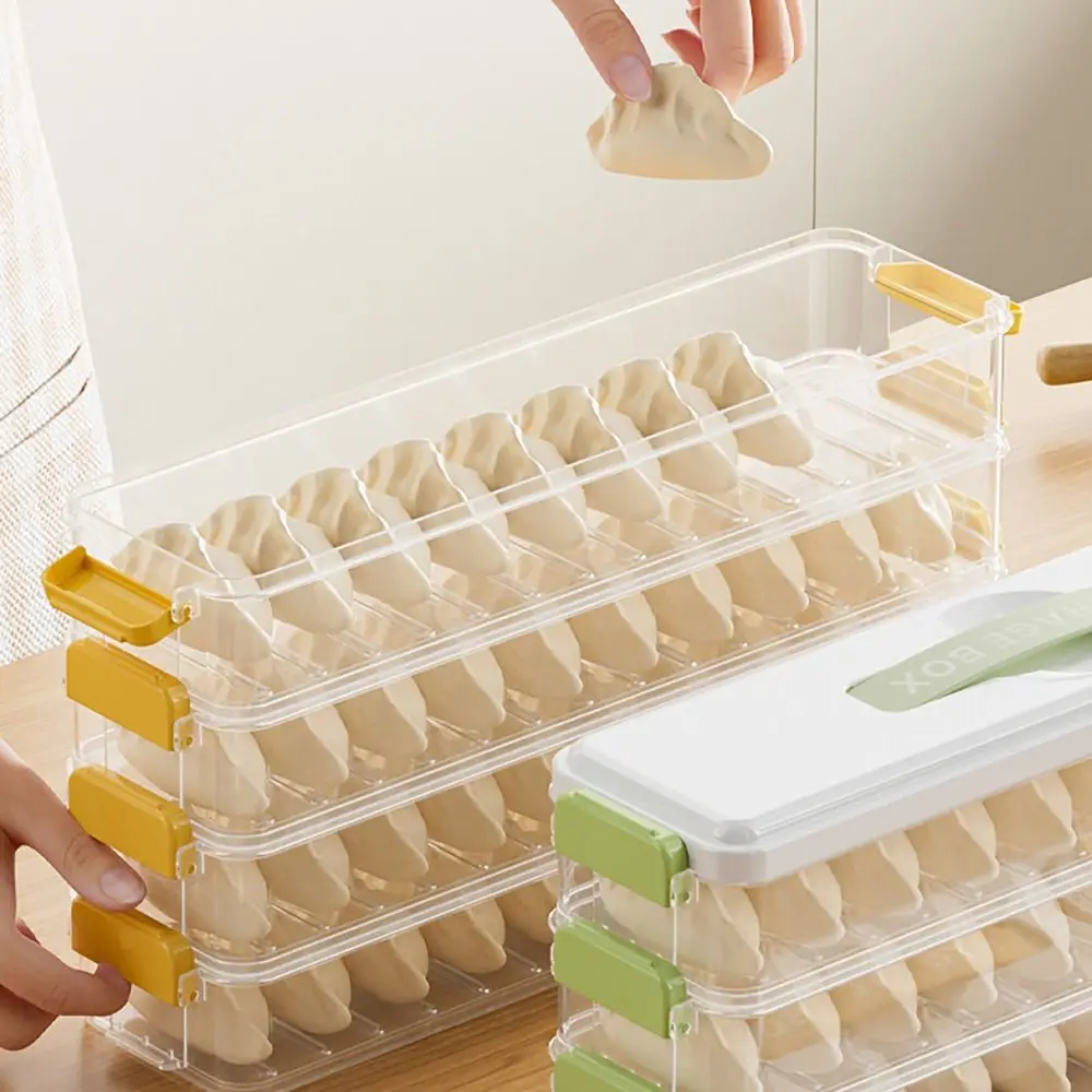 1/2/3 Layers Dumpling Storage Box Timed Quick Frozen Keep Fresh Fresh Food Tray Narrow Side with Holder & Cover Spaghetti Box