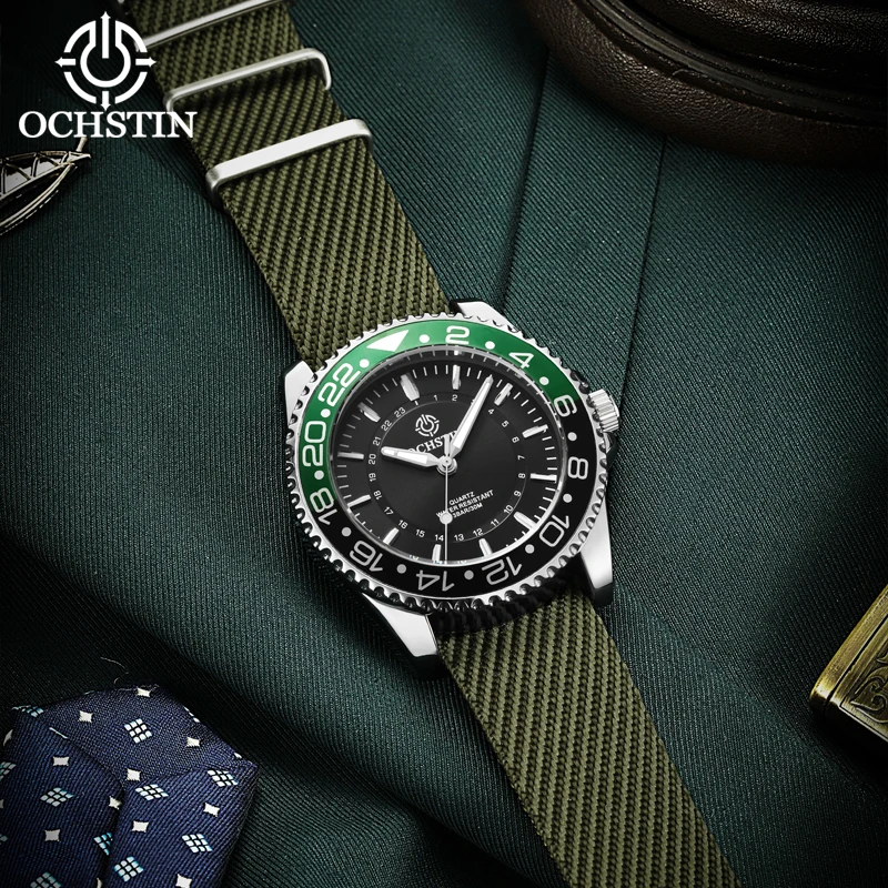 

OCHSTIN мужские кварцевые наручные новые часы роскошные часы для мужчин нейлоновый браслет мужские часы водостойкие Masculino натуральный подарок для мужчин