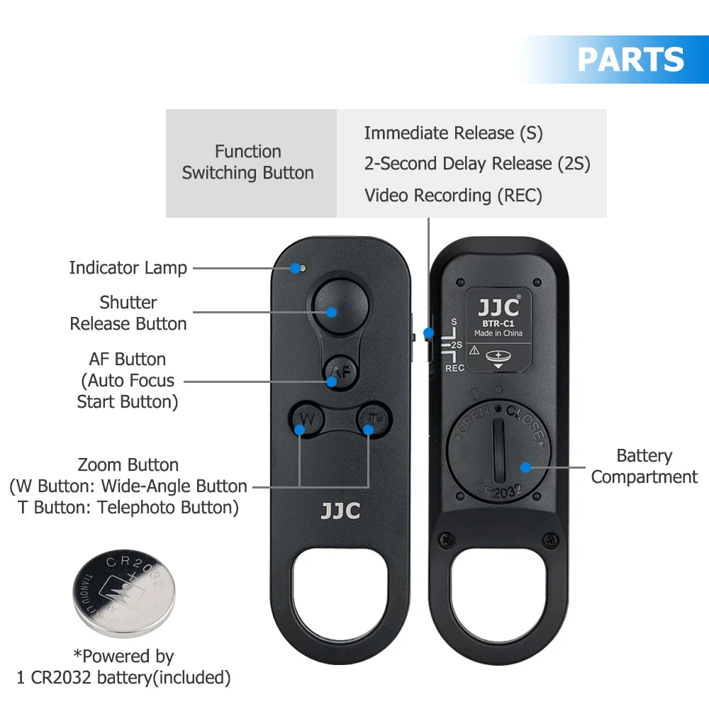 JJC Wireless Bluetooth Remote Control for Canon M50 Mark II M200 EOS R10 R7 R6 R5 R 200D 90D 77D 70D 6D Mark II Replaces BR-E1