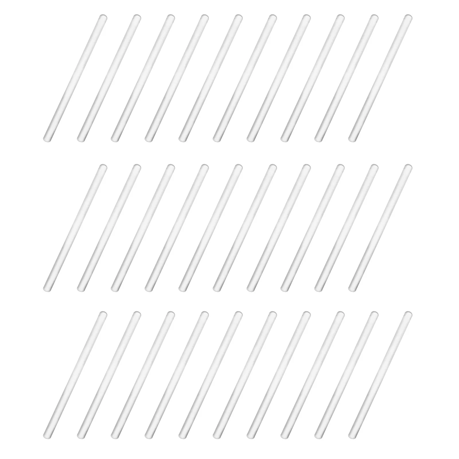 

30Pcs Glass Stir Sticks Round Tip Transparent Solid Rod Clear Mixing Stick for DIY Lip Balm Beauty Laboratory Stir Sticks