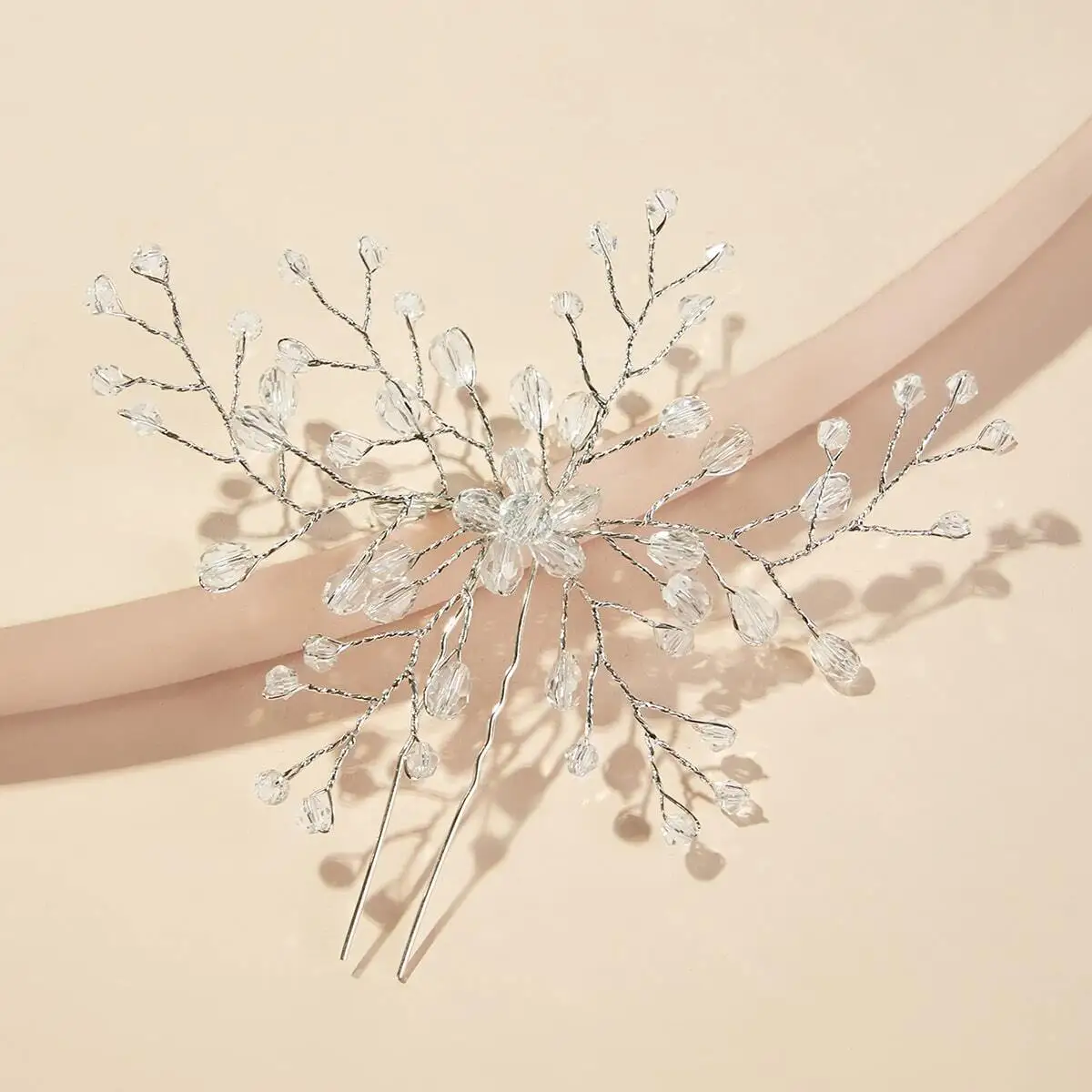 Luxury Bridal Hairpin Crystal Wedding Hair Fork Black and White Rhinestones Hair Headpiece Golden Aolly Jewelry Hair Accessories