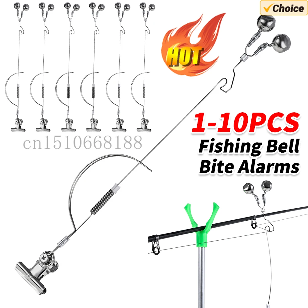 1-10 قطعة جرس الصيد دغة الإنذارات المقاوم للصدأ الصيد رود دغة الطعم إنذار الكارب معالجة المضادة للتآكل المضادة للصدأ معدات الصيد