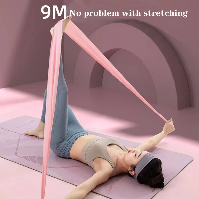 Yoga Pilates Stretch Resistance Band Exercise Fitness Band Training Elastic Exercise Fitness Rubber 150cm Natural Rubber Gym