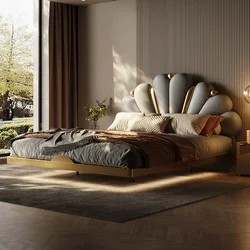 Unique Pretty Double Bed Girls Princess Luxury Modern Comferter Bed Loft Villa Italian Camas Matrimonial Bedroom Furniture