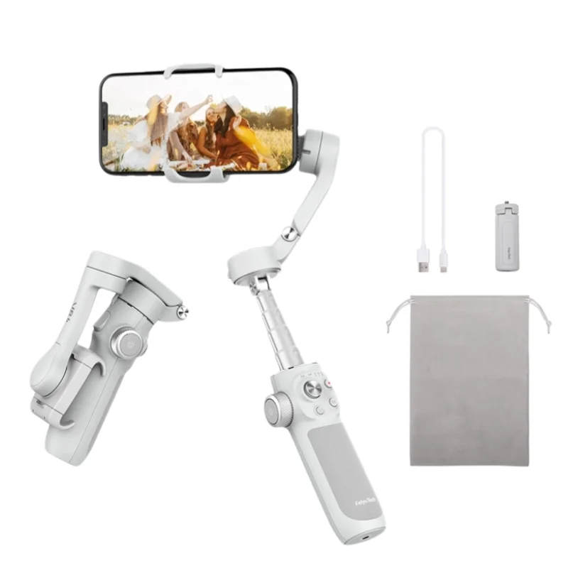 FeiyuTech VB4 Smartphone Stabilizer Face AI Tracking 3-Axis Phone Gimbal Built-in Selfie Stick Portable iPhone15/14 Pro Samsung