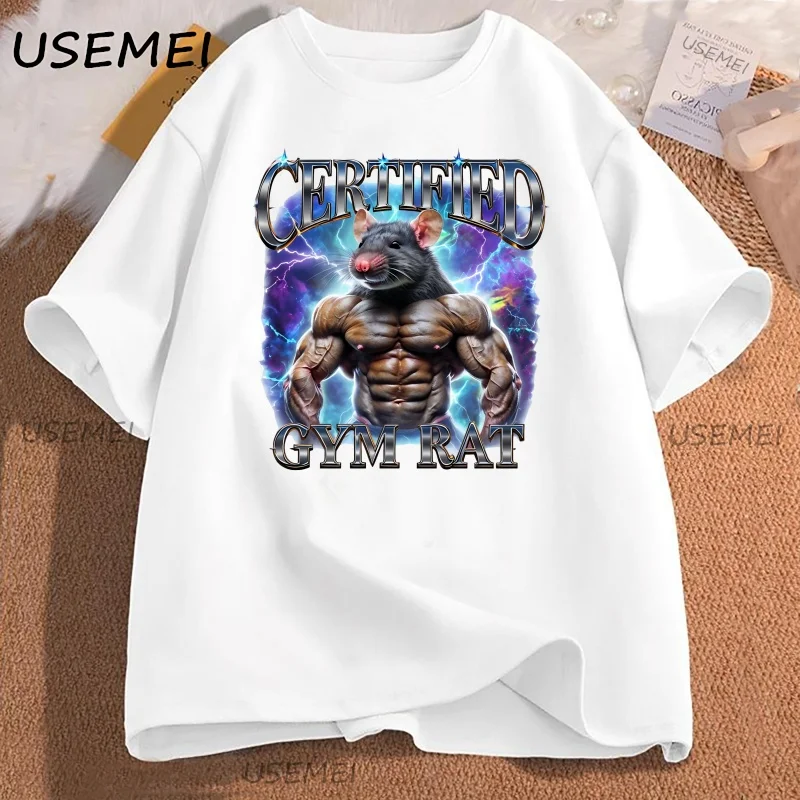 

Certified Gym Rat T-shirt Funny Vintage 90s Style T Shirt Unisex Gym Graphic Tee Gym Lovers Gift Funny Short Sleeve Clothes