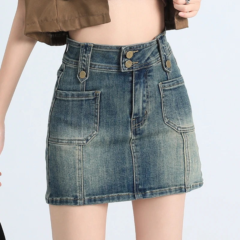 

Stretchy Mini Skirts with Shorts Women Summer Sexy Short Elastic Skirts Female 2024 New Zipper-Fly High Waist Skorts Girls Y2K