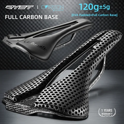 Bike Saddle 2024 RYET 3D Printed Bicycle Saddle 120g Carbon Cushion 250x140mm Bike Seating for MTB Gravel Road Bike Seat Cycling Accessories