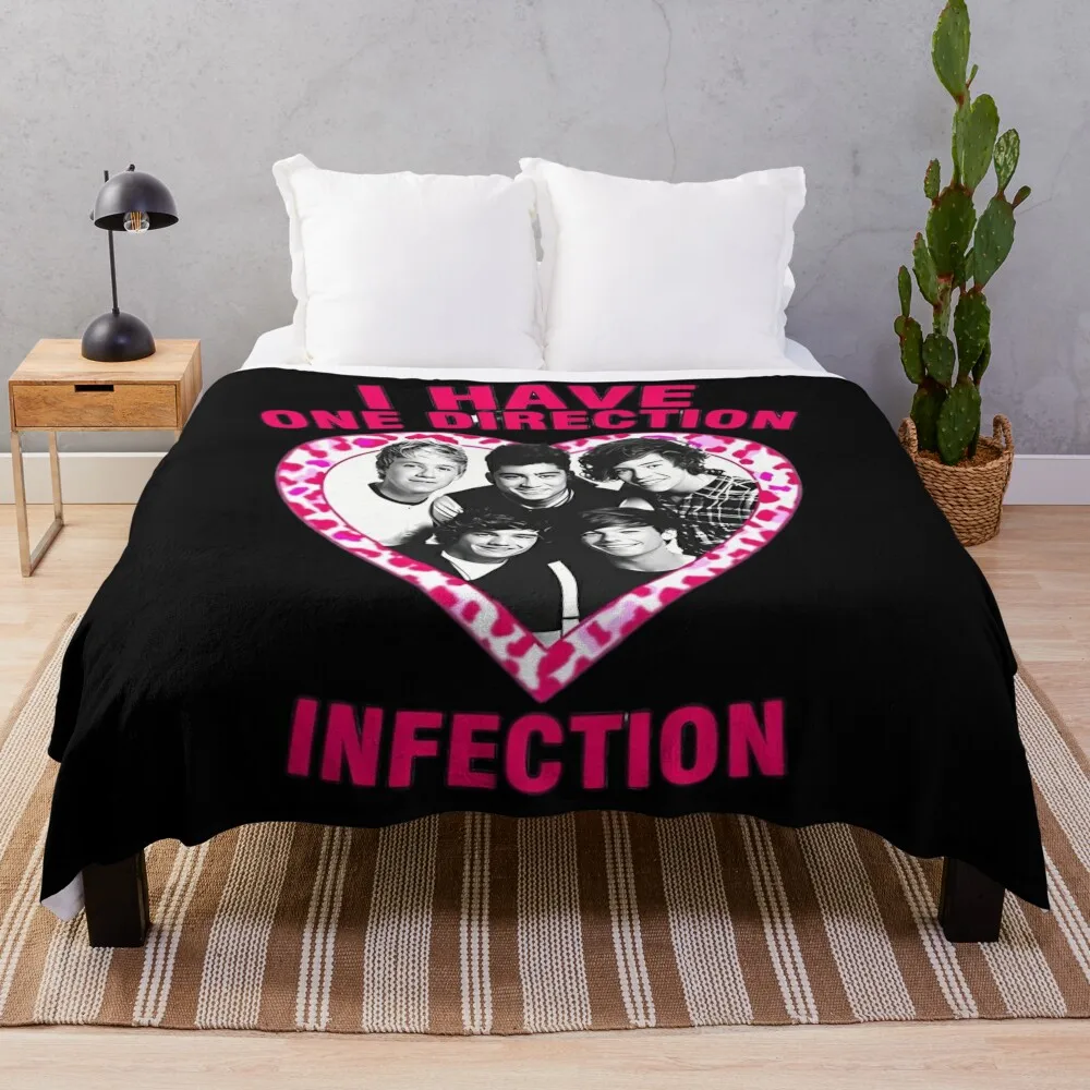 I Have One Direction Infection Throw Blanket Flannel Fabric Travel Vintage Blankets