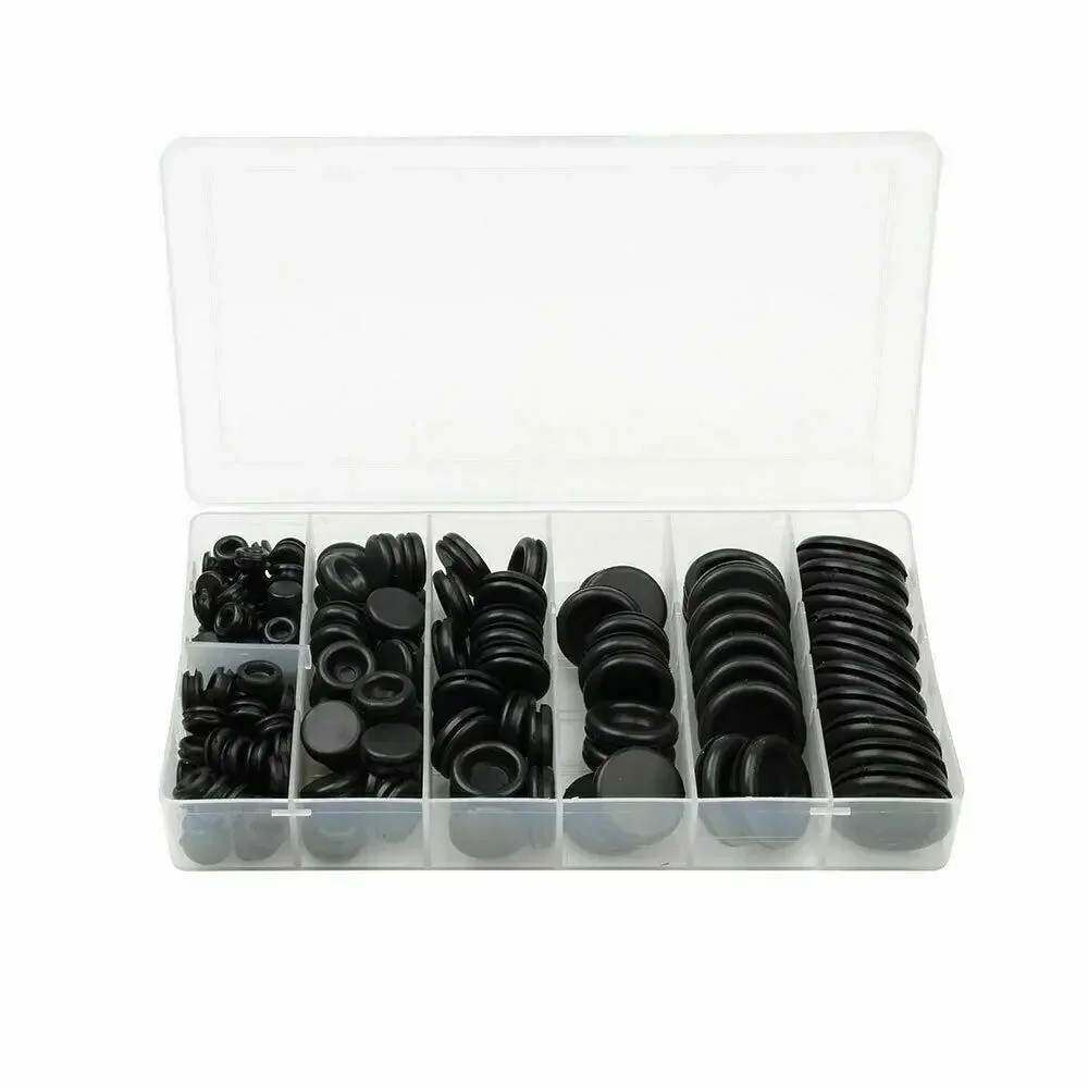 170pcs/Sets Waterproof Protect Wire Tool 7 Sizes Sealing Rubber Cables Grommet Kit Electrical Plugs Conductor Gasket Ring