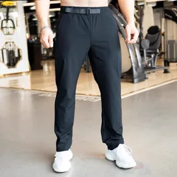 Summer breathable Loose Pants Men Running Sport elastic Joggers waist buckle Bodybuilding Exercise Gym Training casual Pants