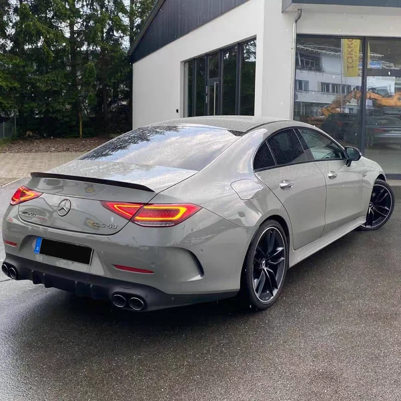 2019-2022 Для Mercedes CLS C257 CLS220 260 300 350 400 CLS53 AMG Задний спойлер багажника Разделитель крыла ABS Глянцевый черный углеродное волокно