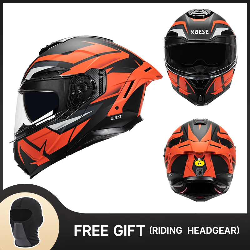 

Windproof Classic Red Modular Flip-Up Full-Face Motocycle Helmet with Dual Certification and Advanced Adjustable Ventilation