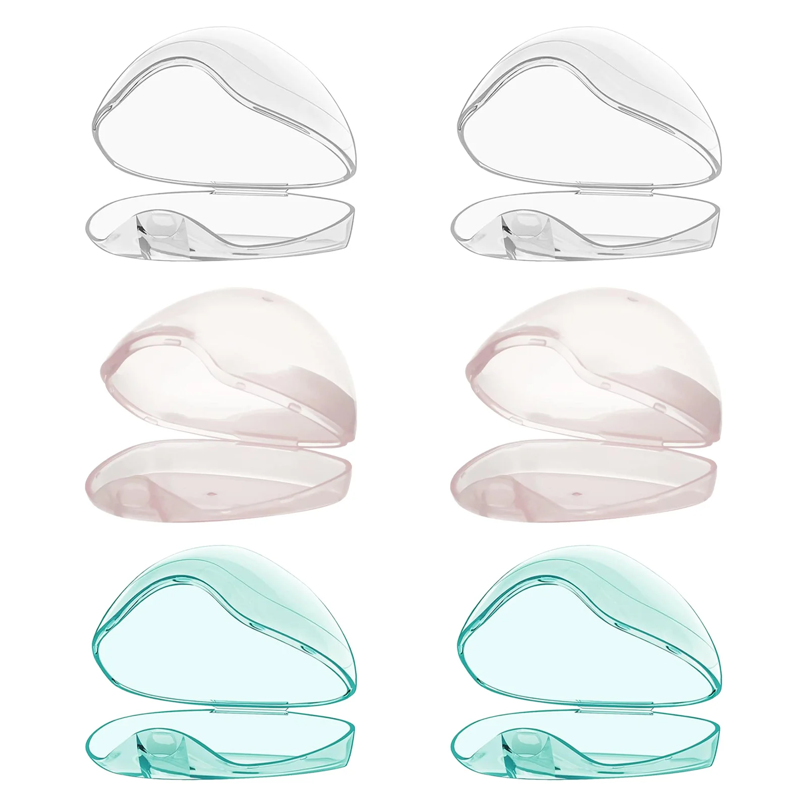 

6Pcs Transparent Pacifier Case - Dustproof Portable Pacifier Storage Box for Travel Car Diaper Bag Use