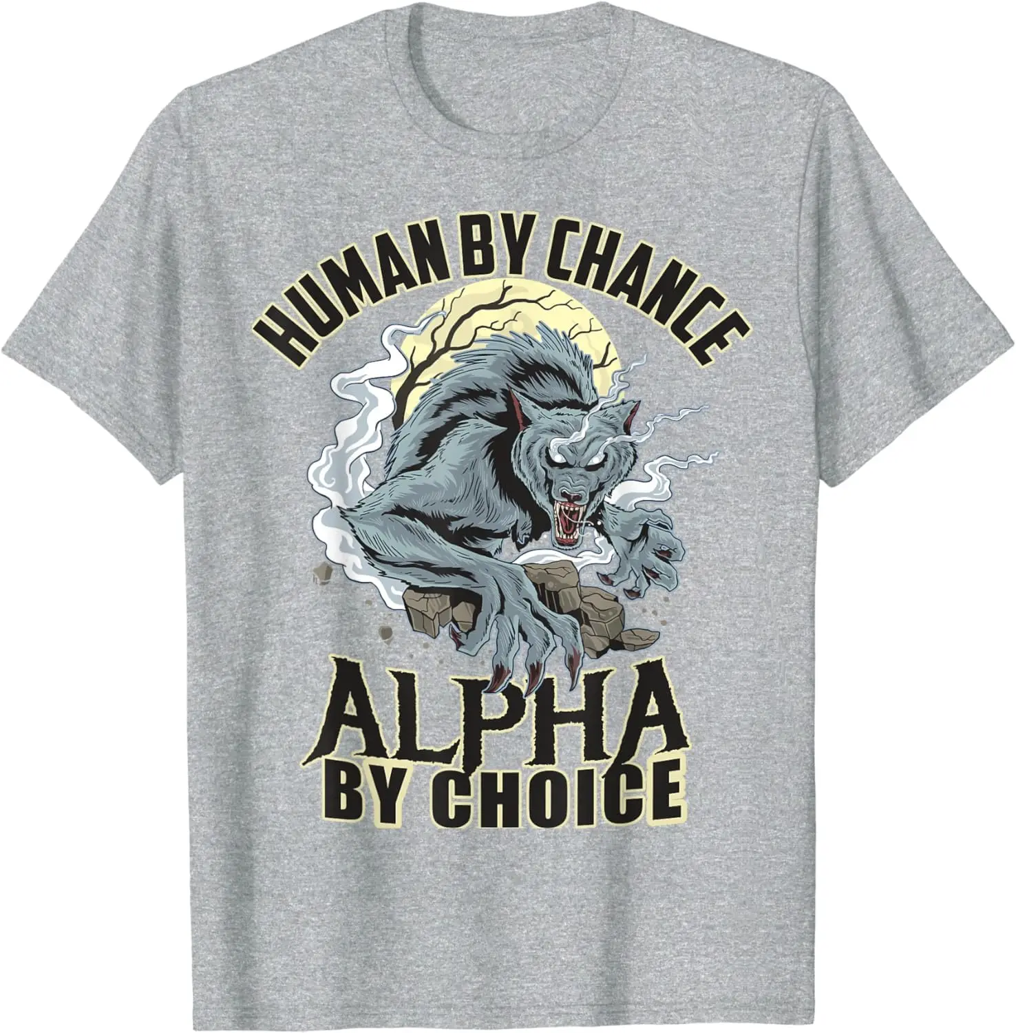 Human By Chance By Choice Wolf T-Shirt For Men Women Summer Tees Cotton Luxury Brand Vintage Oversized