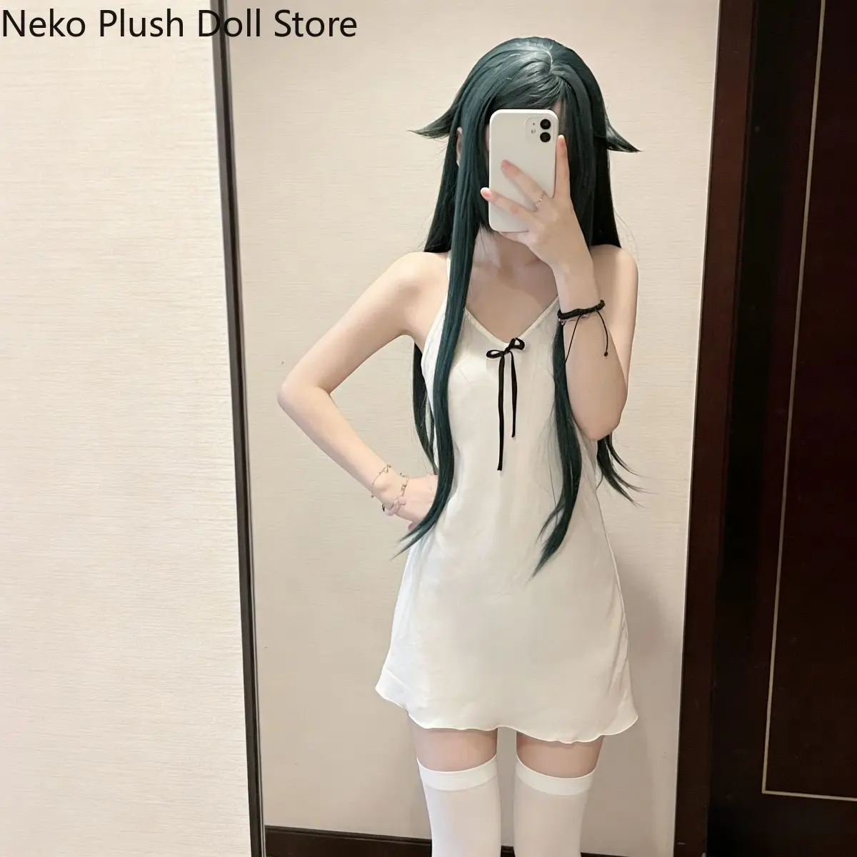 The Song of Saya Saya No Uta Summer Japanese Style Cute Daily White Straps Skirt Clothing  Anime Cosplay Halloween view 3