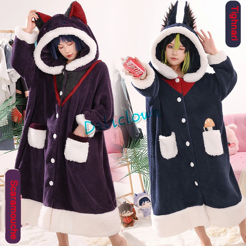 Scaramouche / Tighnari Pajamas GenshinImpact Wanderer Sleepwear Cosplay Doujin Costume Winter Hoodie Pants Pyjamas Christmas