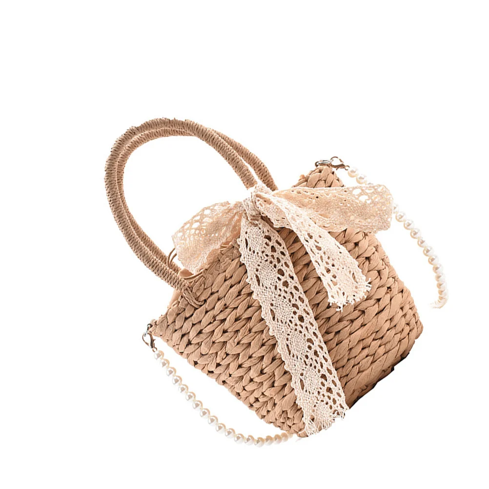 1Pcs Stylish Woman Straw Bag Unique Creative Travel Messenger Tote Beach Party Handbag Straw Woven Bag Travel Handbag