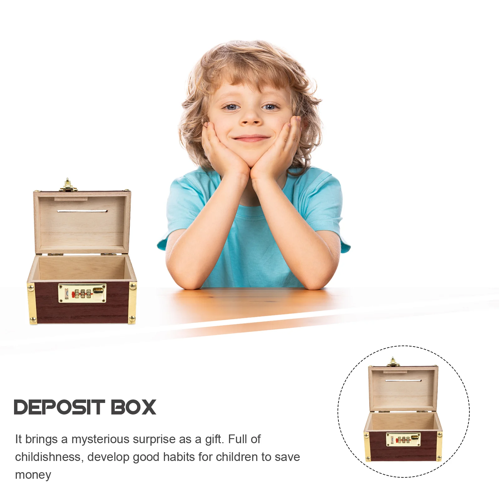 Treasure Chest Retro Money Box Saving Container Portable Storage Desktop Adornment Gift Holder Creative Pot Child