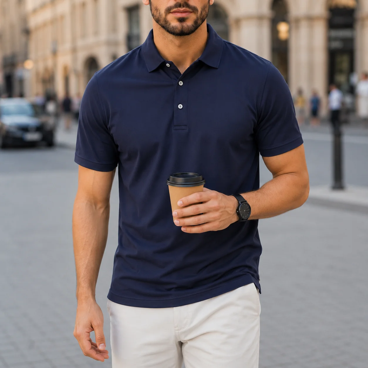 Men's Performance Polo Shirt Summer Quick Dry Breathable Short Sleeve Business Casual Office Golf Moisture Wicking Classic Top