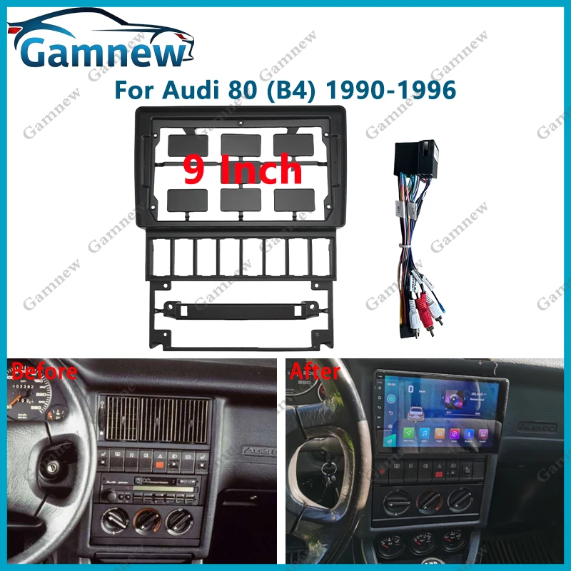 9 Inch Car Frame Fascia Adapter Android Radio Dash Fitting Panel Kit For Audi 80 (B4) 1990-1996