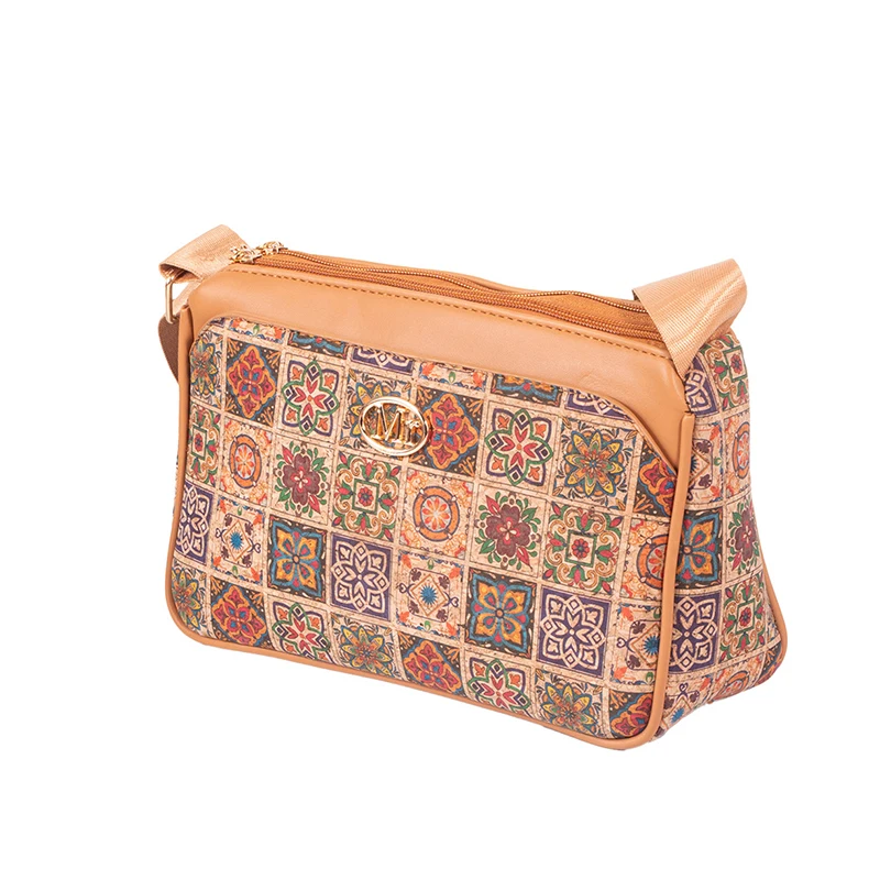 

Набор из 3 сумок-кроссбоди: ретро-стиль, пробковая кожа, с принтом национальных цветов, пэчворк, в форме подушки, большая вместимость, на плечо