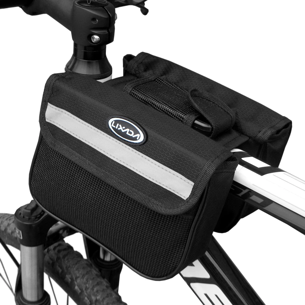 Lixada Cycling Bike Top Tube Bag Mountain Bicycle Front Frame Double Pannier Bag Pack Mountain Bike Accessories