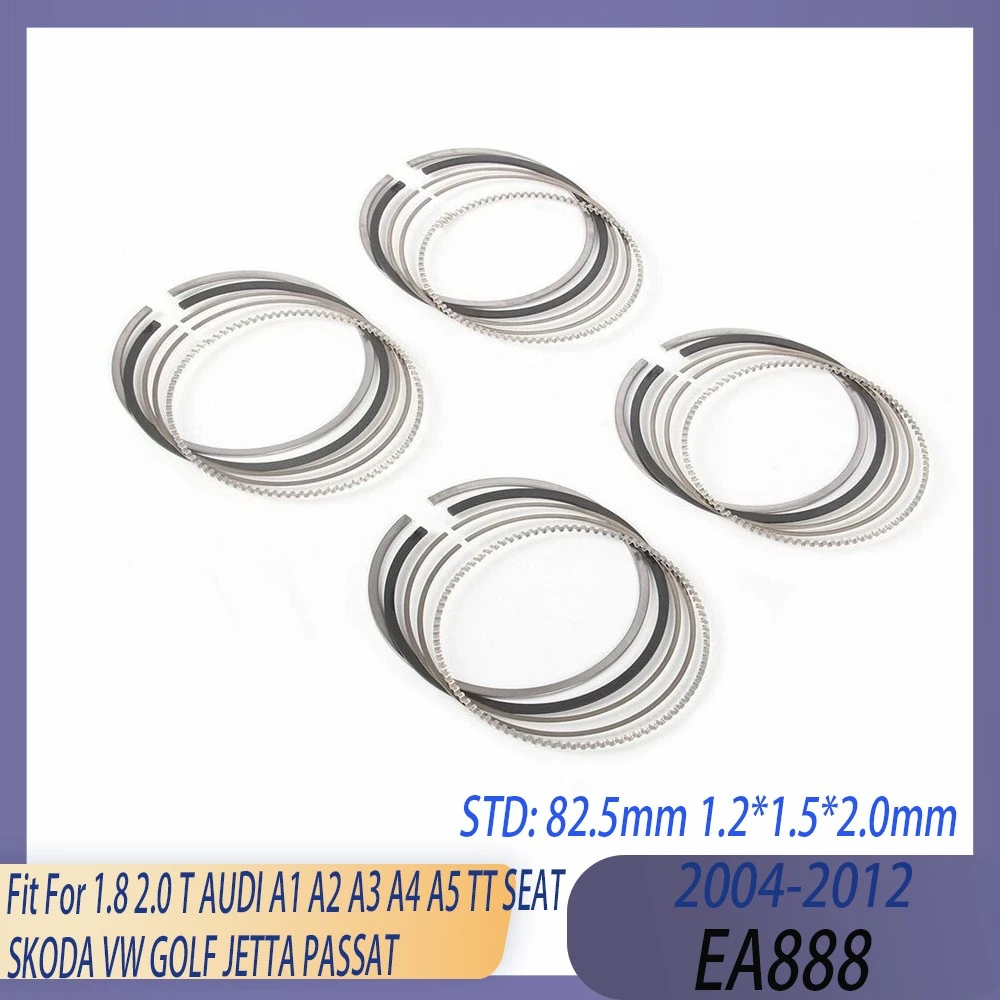 STD 0.25 0.5 Engine Part Piston Ring Kit Fit 1.8 2.0 T Gas 04-12 For AUDI A1 A2 A3 A4 A5 TT SEAT SKODA VW GOLF JETTA PASSAT