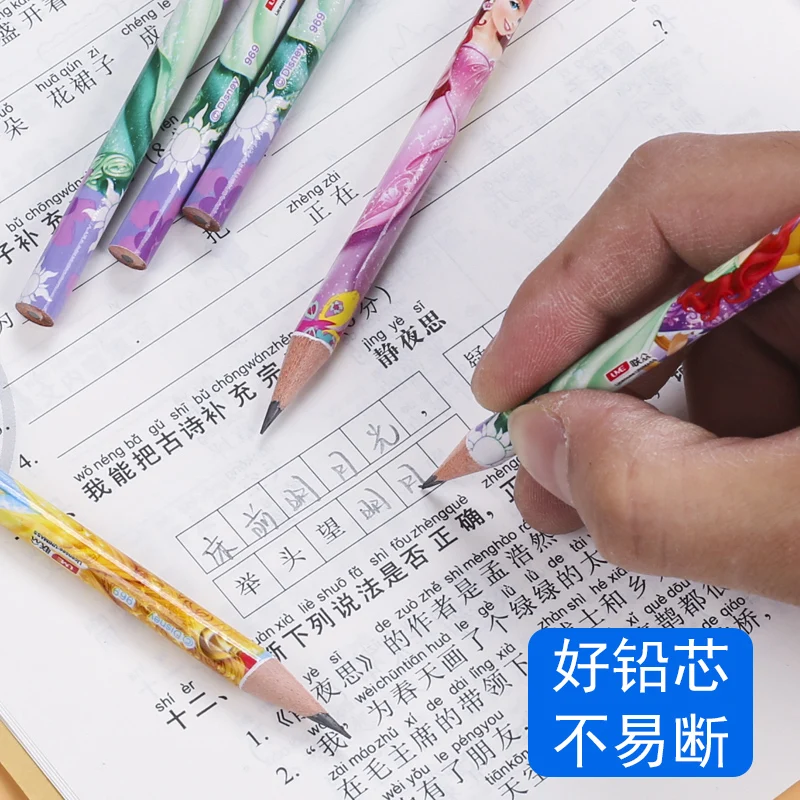 Disneyhb Anime Pencil Primary School Students Writing Pen Aisha Mickey Barrel With Eraser Headchildren Cartoon Write Supplies