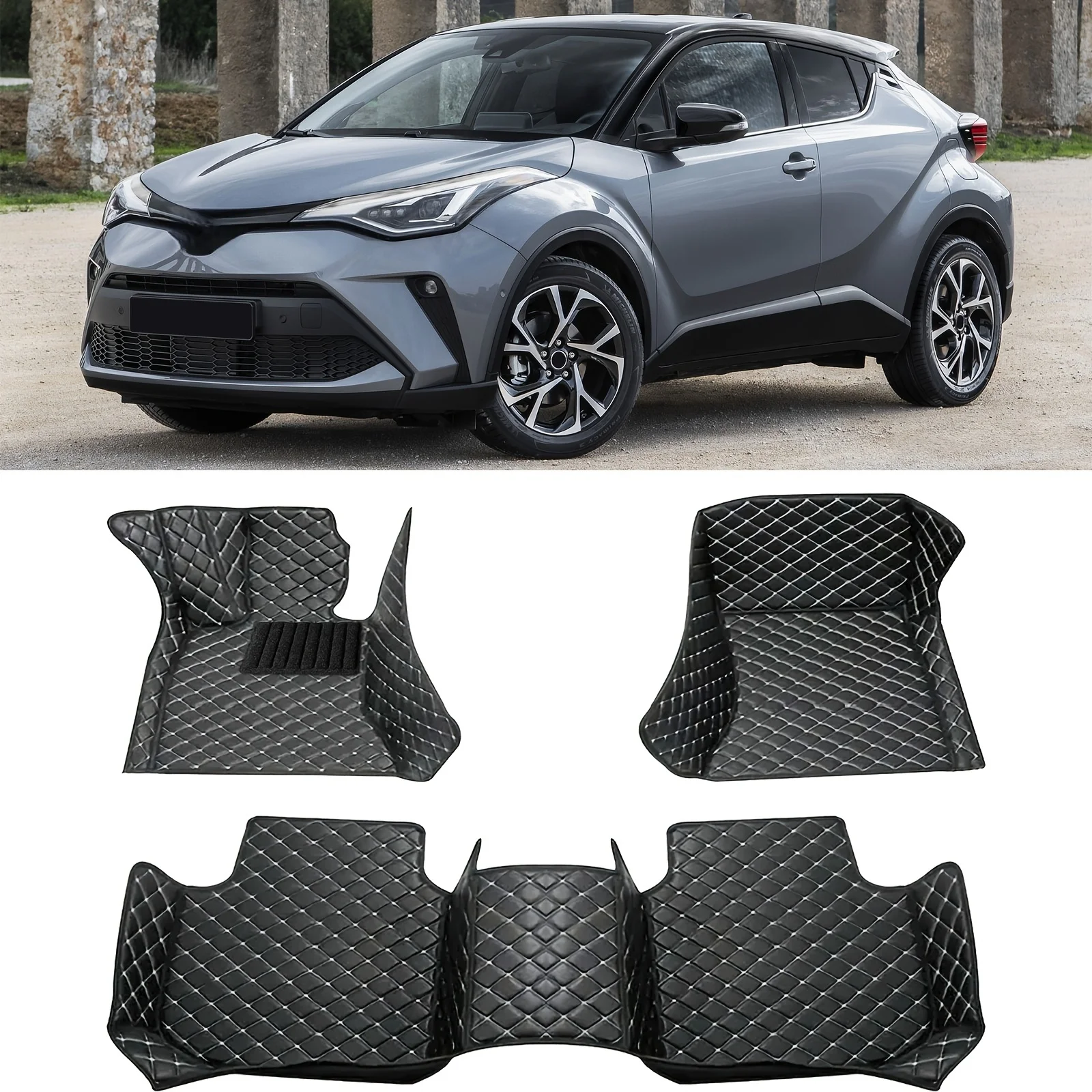 

Для C-HR 2018-2021, противоскользящие коврики, роскошные коврики из искусственной кожи, износостойкие, легко чистящиеся, аксессуары для салона автомобиля