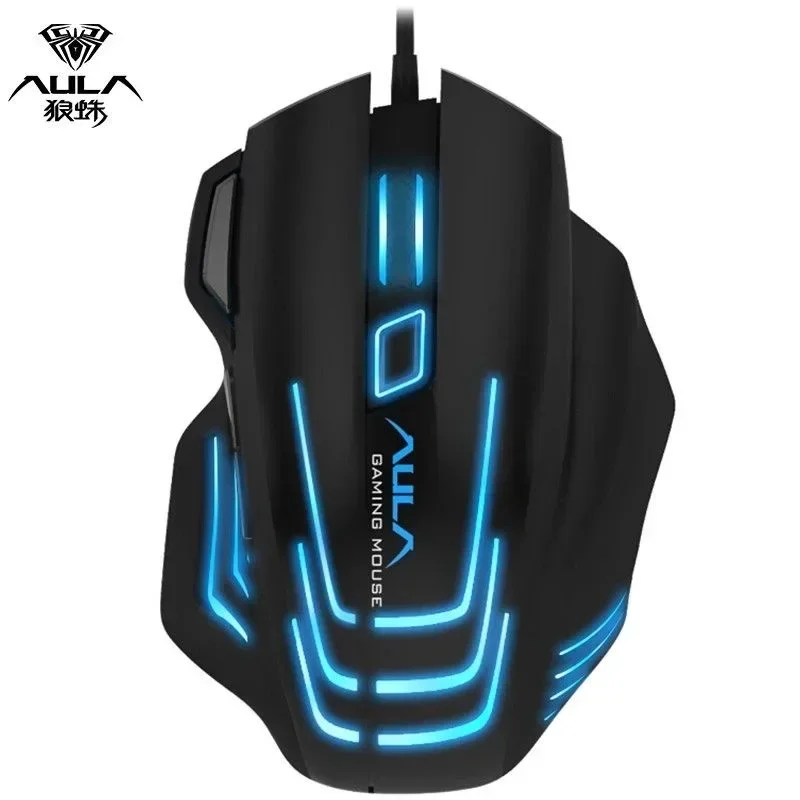 Aula S18 Shark Wired Mouse RGB 1000Hz 6400Dpi 4 Block Balance Block Macros Define Low Latency Gaming Mouse PC Gamer Accessories