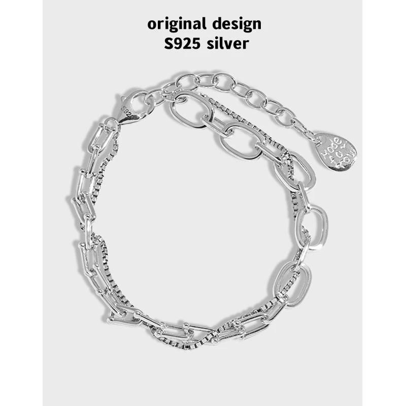 JOBracelet naren argent regardé S925 pour femme, double couche, mode élégante, cadeau de luxe, savoir à chaud