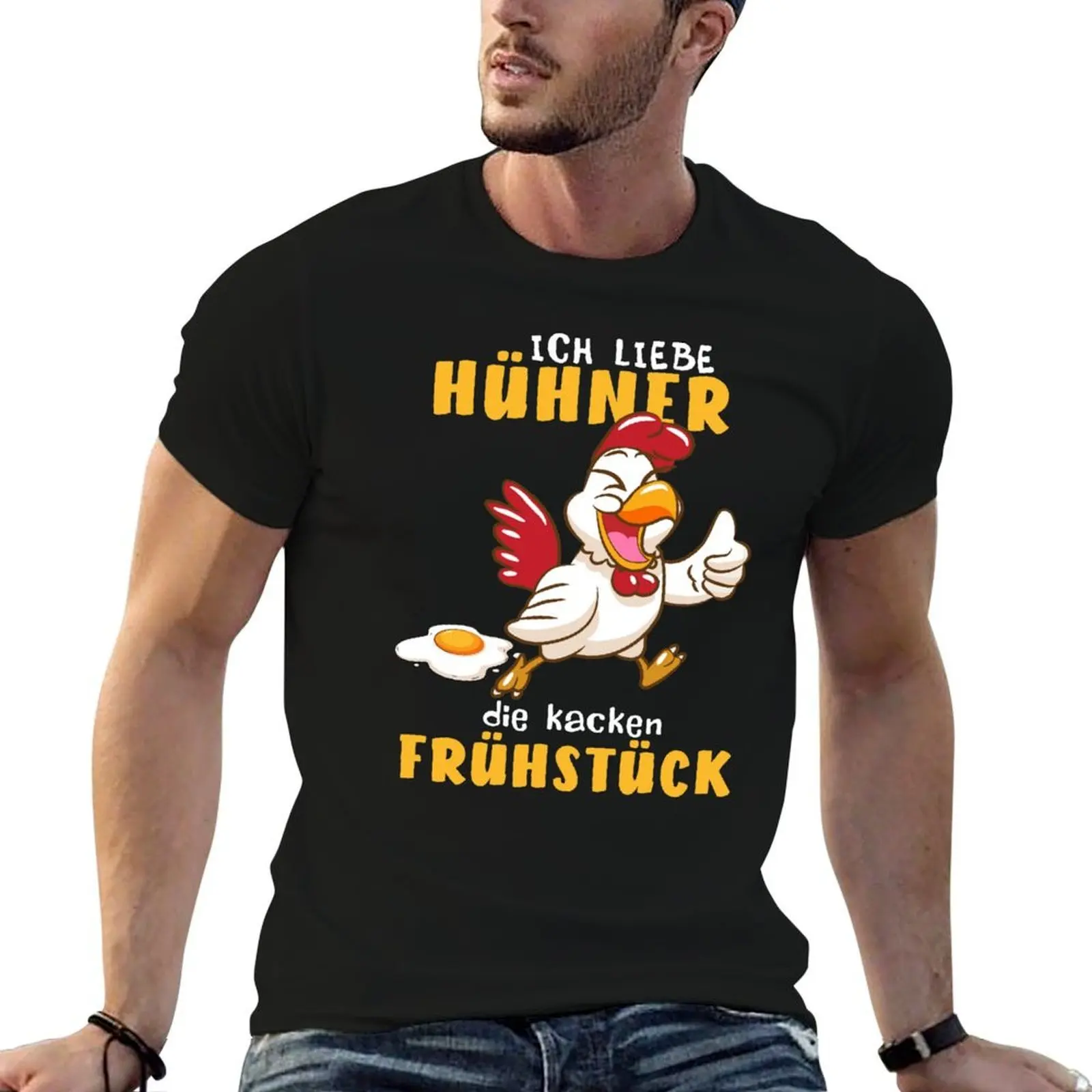 Ich liebe Hühner, die kacken Frühstück Landwirt Bauer Eier T-Shirt Plus Size Street Style Tee