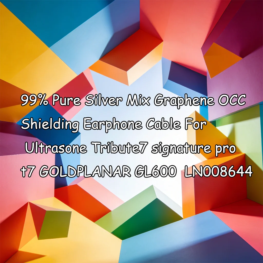 99% Pure Silver Mix Graphene OCC Shielding Earphone Cable For Ultrasone Tribute7 signature pro t7 GOLDPLANAR GL600  LN008644
