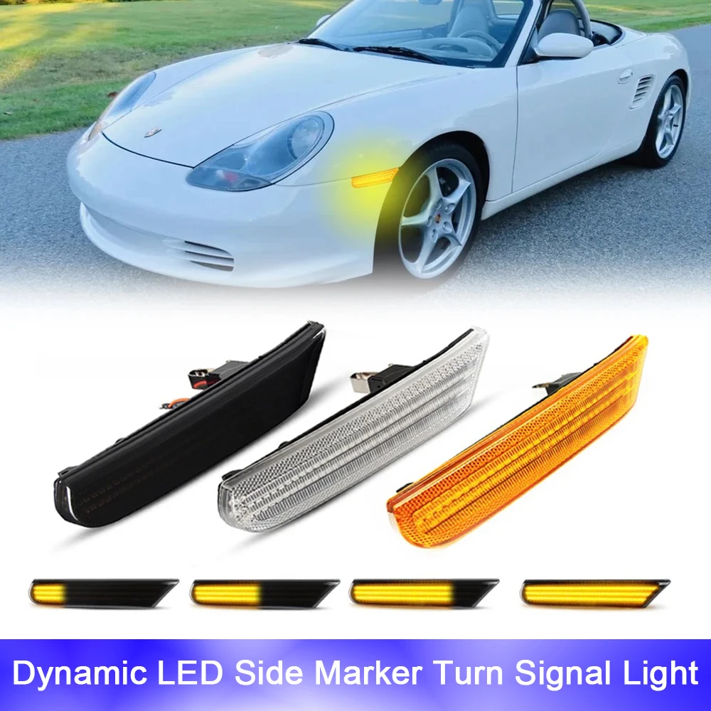 

For Porsche 911 Boxster Typ 996 986 Carrera GT2 GT3 LED Sequential Blinker Front Side Marker Indicator Canbus Turn Signal Lamp