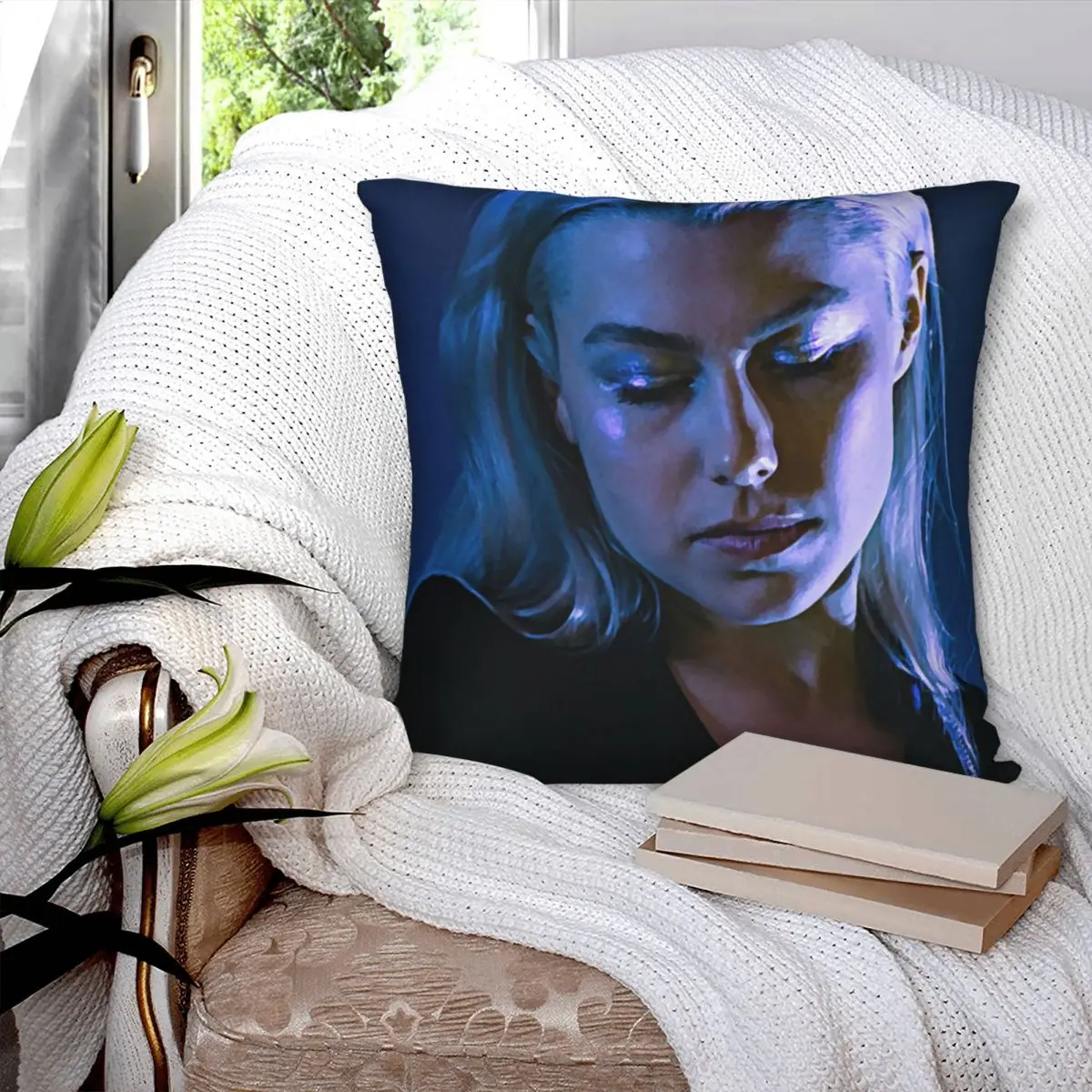 Phoebe Art Print Indie Rock Square Pillowcase Polyester Pillow Cover Velvet Cushion Decor Comfort Throw Pillow For Home Car