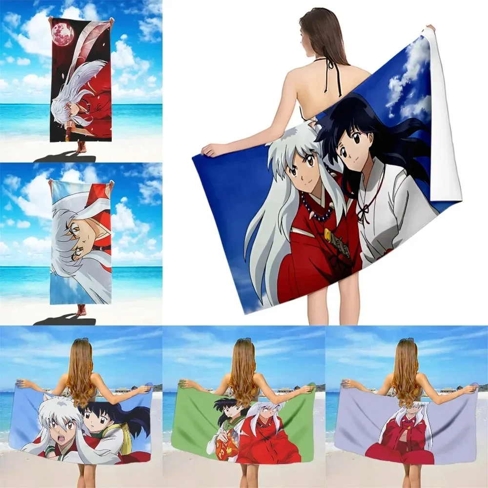 Anime Inuyasha Beach Towel Microfiber Sand Free Quick Dry Soft Sandproof Pool Towels Gift for Women Travel Gym Shower Camping