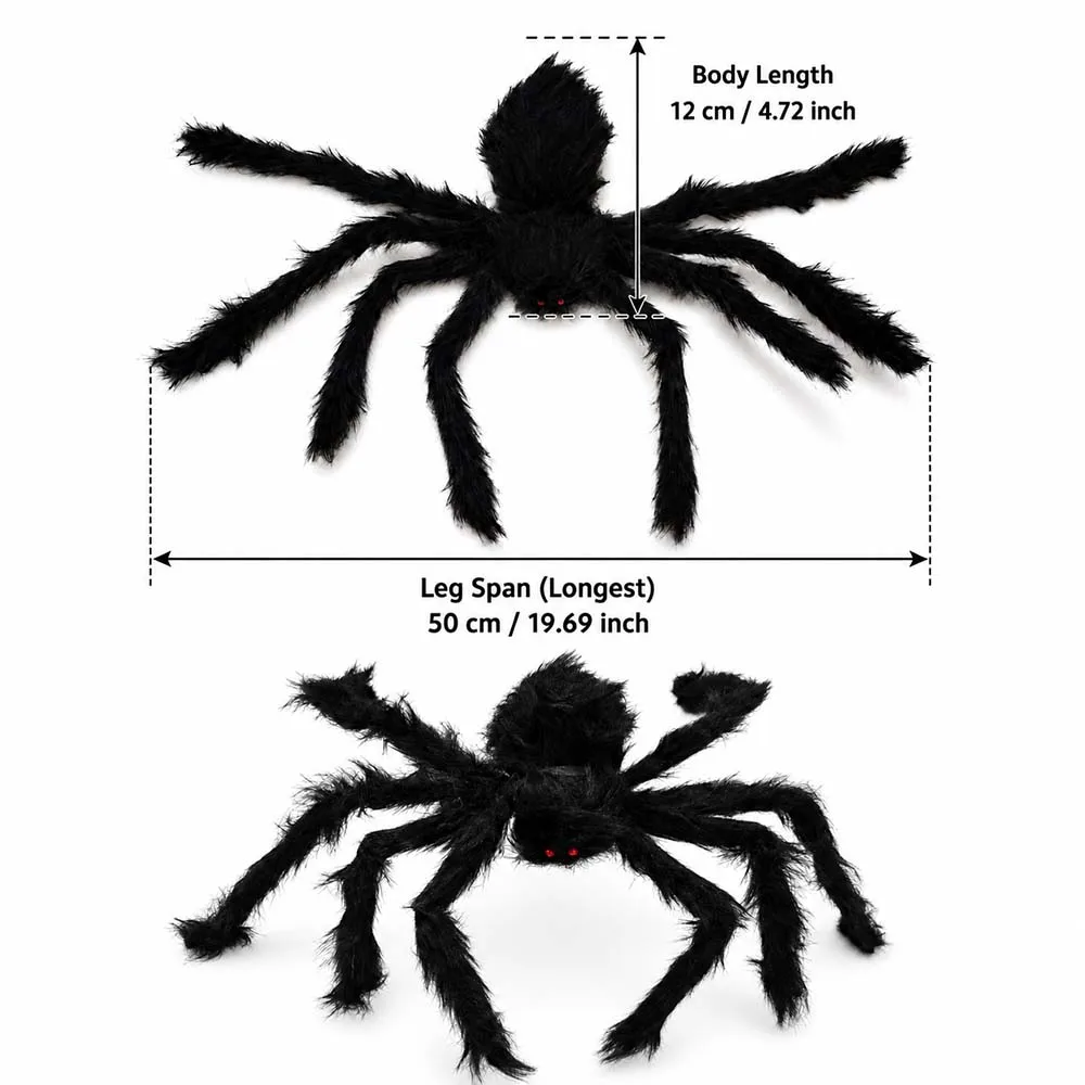 Große Schwarze Spinne für Halloween, Riesige Spinnendekoration, Professionelles Zubehör, für Außenbereich, Gruselige Dekoration