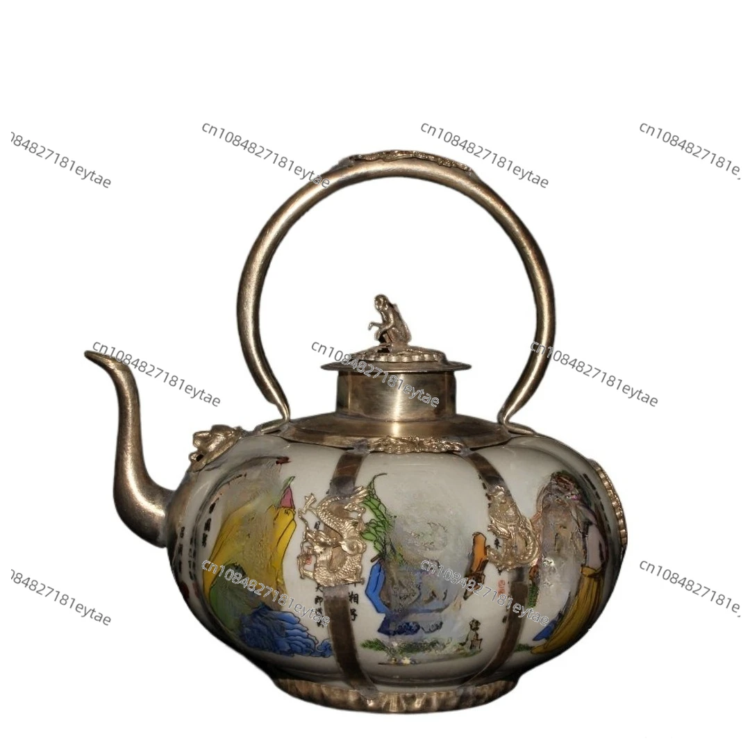 Chinese porcelain ceramic archaize Beauty woman teapot