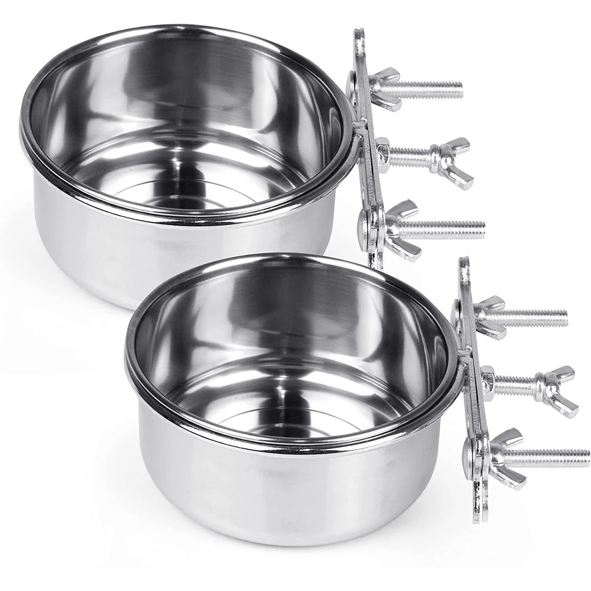 

Stainless Steel Hanging Pet Bowls For Dogs Cats Cage Kennel Crate Feeder Dishes For Food Water Bowls Bunny Feeder Pets Supplies