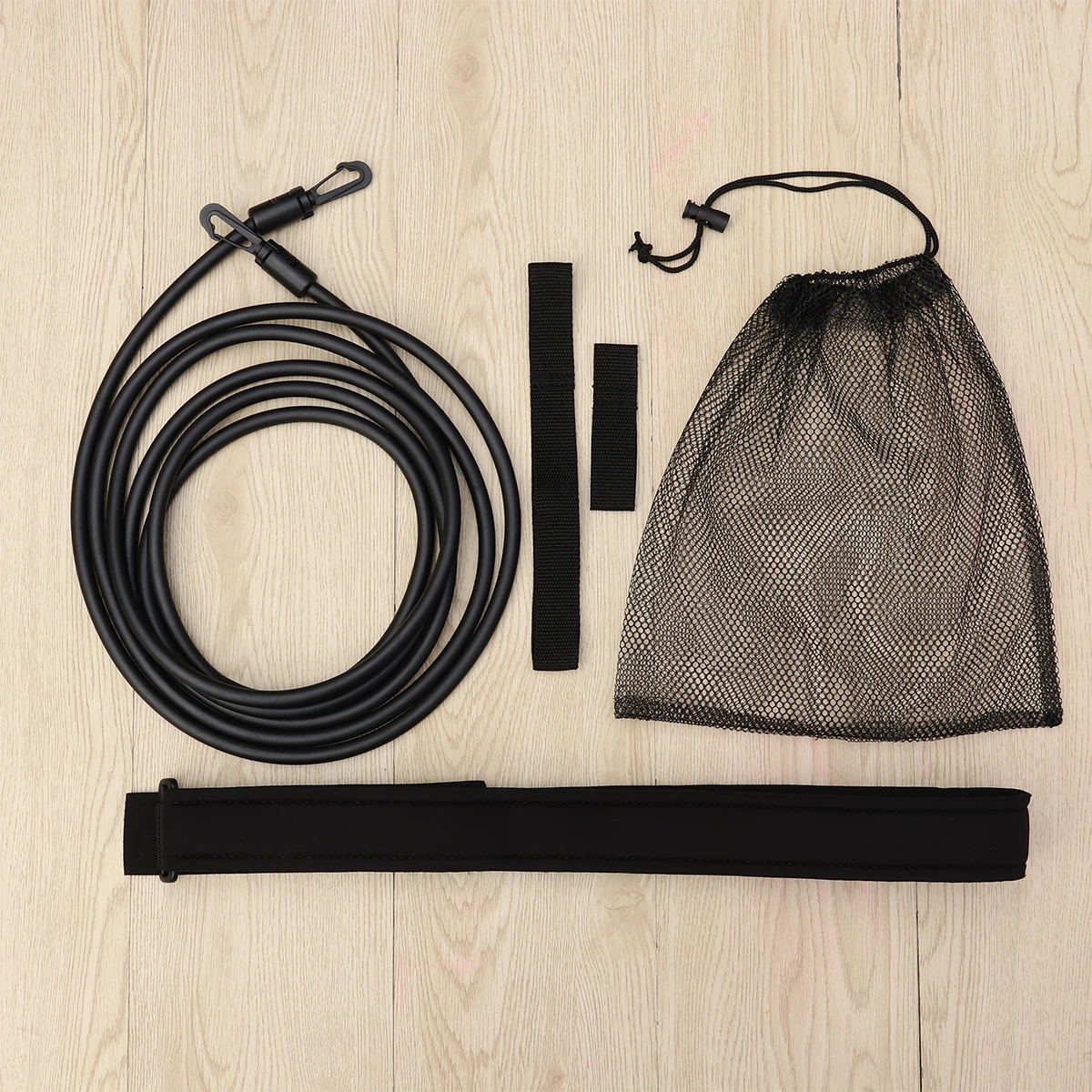 

1Set Swim Resistance Belt Black Adjustable Elastic Swim Training Band for Resistance Strength Endurance Pool Exercise Rope