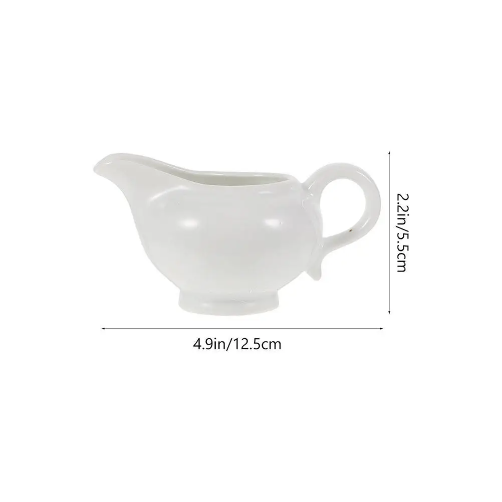 2Pcs Ceramic Gravy Boat with Handle Premium Sauce Cup for Coffee Milk Juice Yogurt Dispenser Salad Dressing Pourer Condiment - view 3