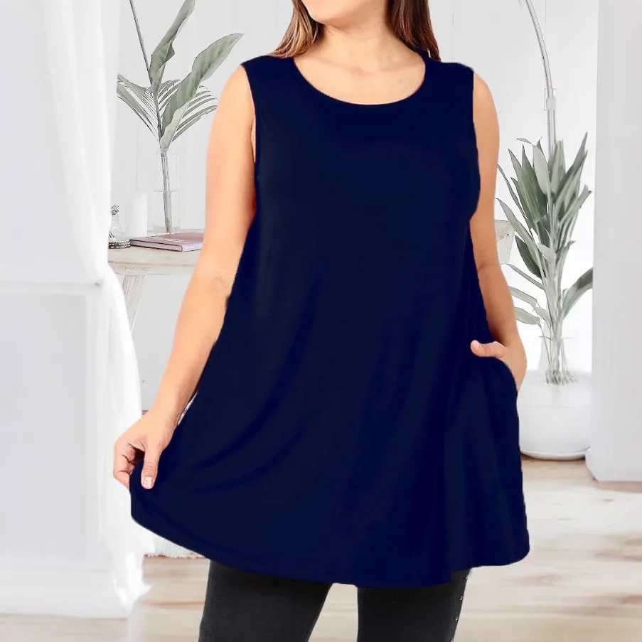 Camiseta Regata Casual Verano Tallas Grandes - close-up view