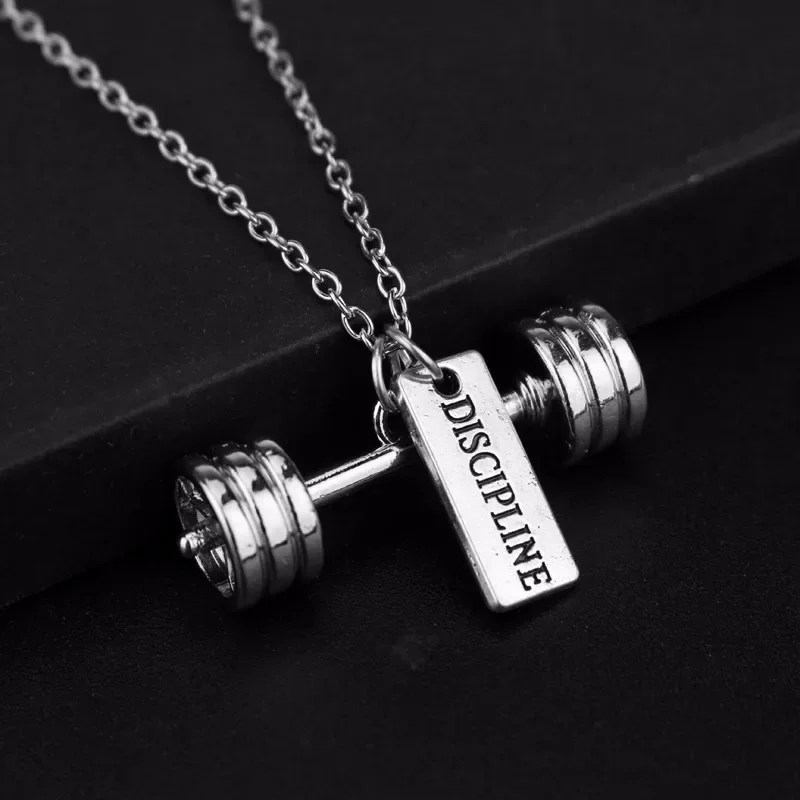 Fitness Gym Pendant Jewelry Lover Friend Bodybuilding Necklaces Men Women Sport Kettlebell Barbell Dumbbell DIY Necklace Collier