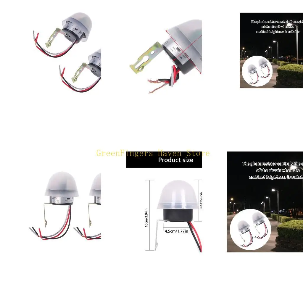 F68D 2Pcs Automatic Light Switches 220V Photo Control Switches Sensors Switches