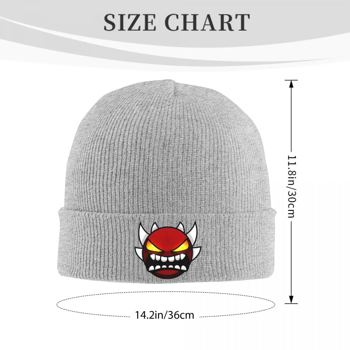 Geometry Dash Demon Knit Hat Beanies Winter Hats Warm Color Cap Men Women