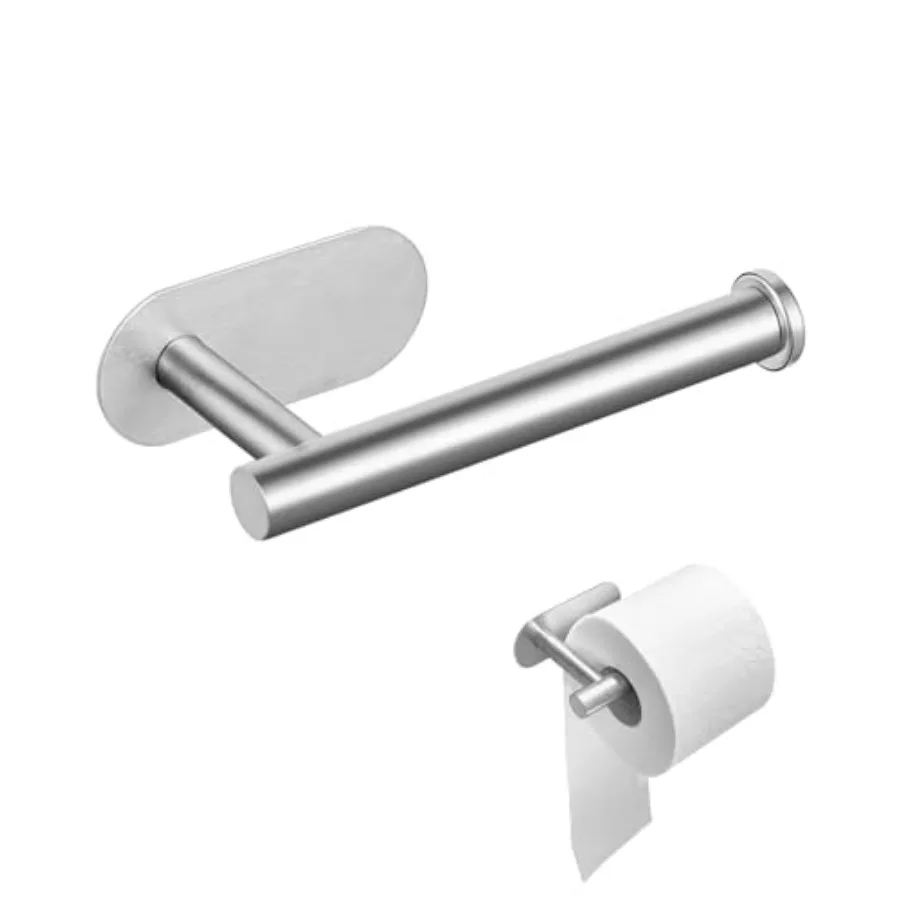 

Toilet Paper Holder, 304 Stainless Steel No Drill Adhesive Rustproof Wall Mount Paper Towel Holder for Bathroom and Kitchen, Br